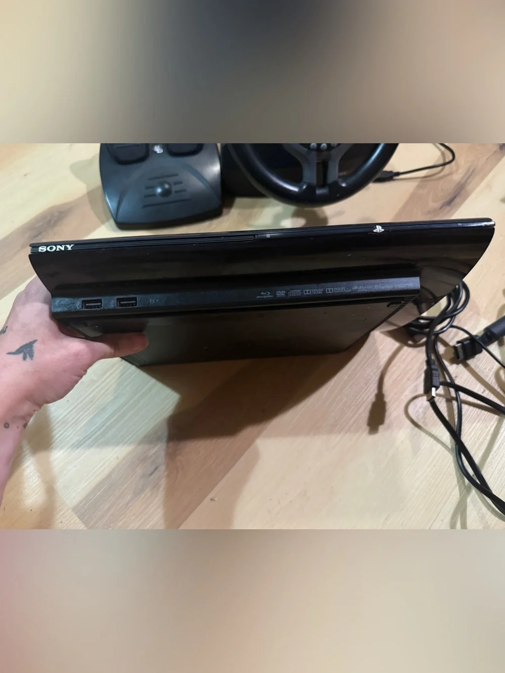 PS3 Slim Console Mega Bundle - 32 Games, & Racing Wheel & pedals